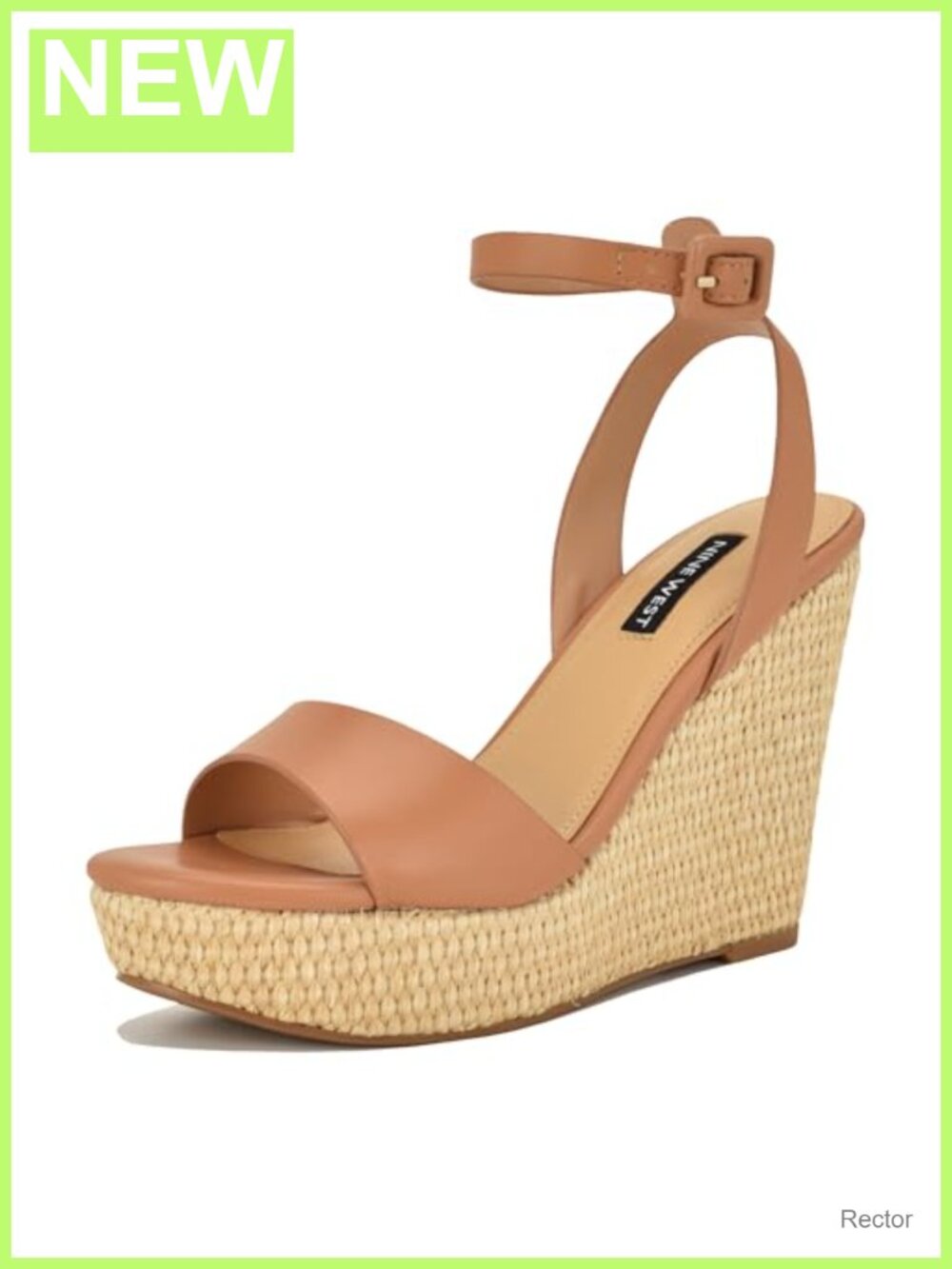 Faux Leather Open Toe Ankle Strap Wedge Sandals Buckle Closure Platform